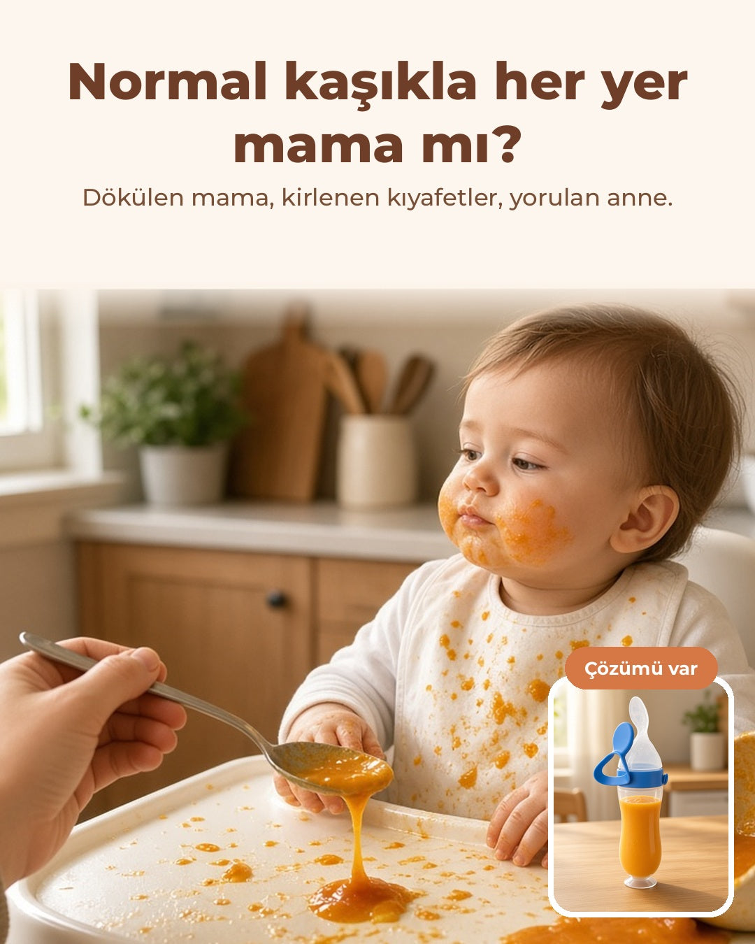 Kaşıklı Mama Besleme Şişesi